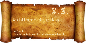 Weidinger Brigitta névjegykártya